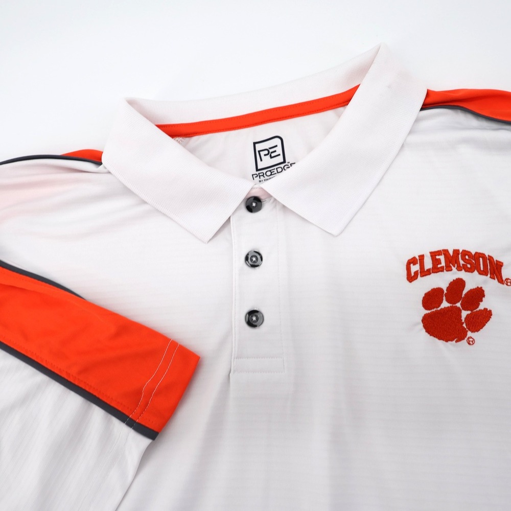 Clemson Tigers Pro‎ Edge Knights Apparel White Orange Mens 3XL Golf Polo Shirt